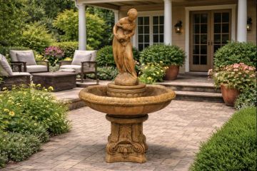 Square Back Large Jug Lady Concrete Water Fountain